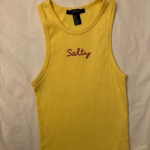 Forever 21 Yellow “Salty” Tanktop small